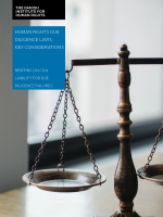 Cover of the human rights due diligence laws: key considerations publication, showing a metal scale on a table